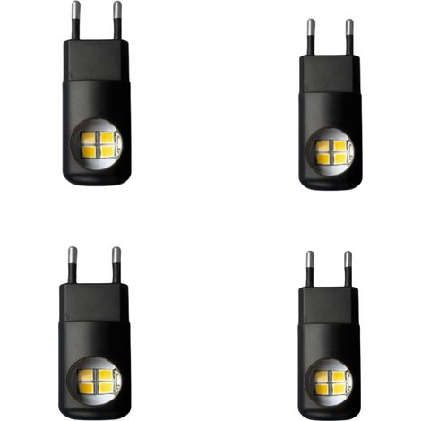 Veilleuse À Brancher Sur Prise Lampe Murale D'Intérieur Luminaire de Cuisine avec Capteur Automatique du Crépuscule à l'Aube Pour La Salle De Bain, Le Couloir, Le Salon, La Cuisine Et, 4 pcs (1/5)