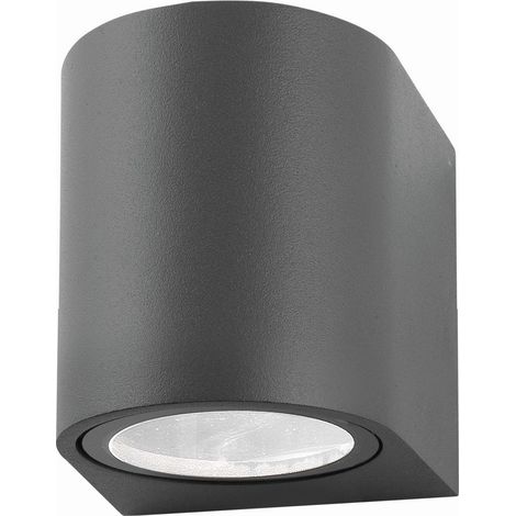 Merano Cincinnati Applique d'extérieur ronde vers le bas Gris foncé Aluminium Verre LED GU10 1x7W IP54