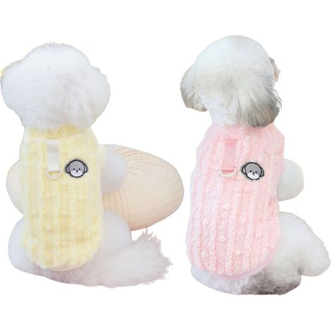 2 pulls en polaire pour chiens, velours corail, automne-hiver, tailles M à XXL, pour chiots mâles et femelles, aussi adapté aux chats (1/5)