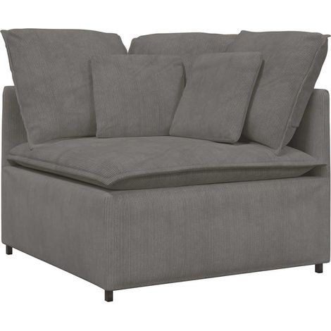 Modulo Angolare Divani da Giardino  Divano Modulare con Cuscini Grigio Chiaro 100cm (1/5)