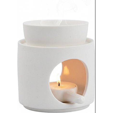 Brûleur à Huile en Céramique, Lampe Parfum Diffuseur de Cire parfumée, Brûleurs Essentielle, Porte Bougie avec Petite Cuillère (1/5)
