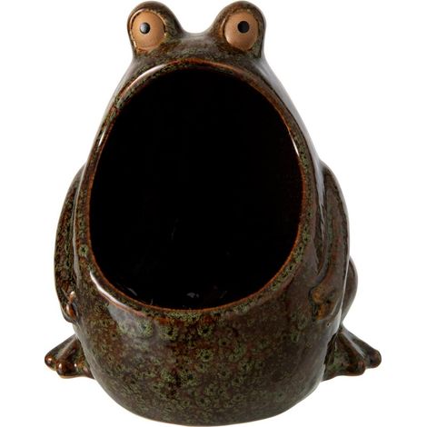 Cache-Pot Grenouille en Grès "Enzo" 20cm Marron (1/5)