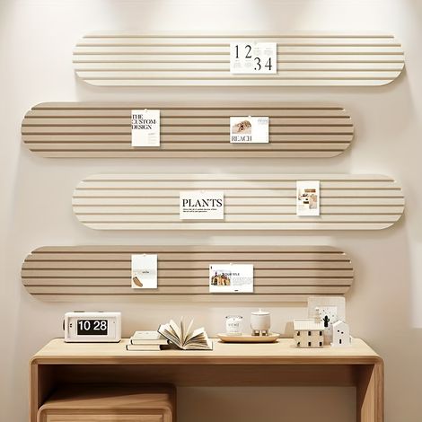 Lot de 4 autocollants muraux en feutre auto-adhésifs pour décoration de chambre, bureau et maison : tableaux d'affichage doux qui n'endommagent pas les murs (1/5)