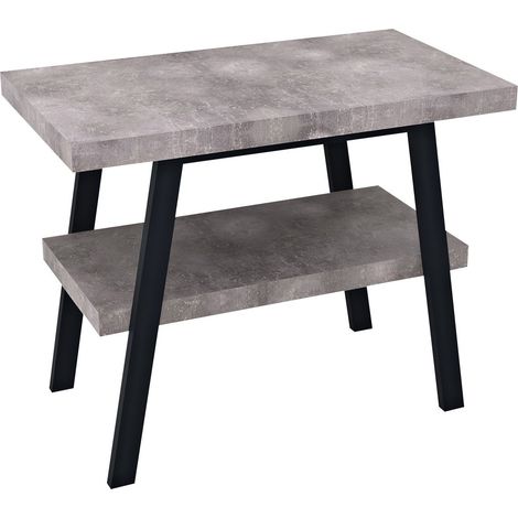 Table lavabo TWIGA 80x72x50 cm, noir mat/Ciment (1/2)