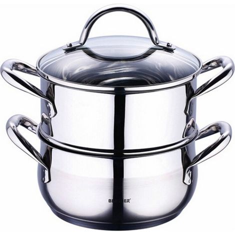 Bergner Dampfgarer 2,2 Liter Edelstahl Silber