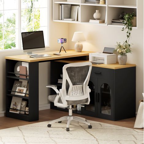 Kücheninsel mit 360° Drehtisch, Schublade und Regalen, 136 x 50 x 78 cm OKMYHOME (1/5)