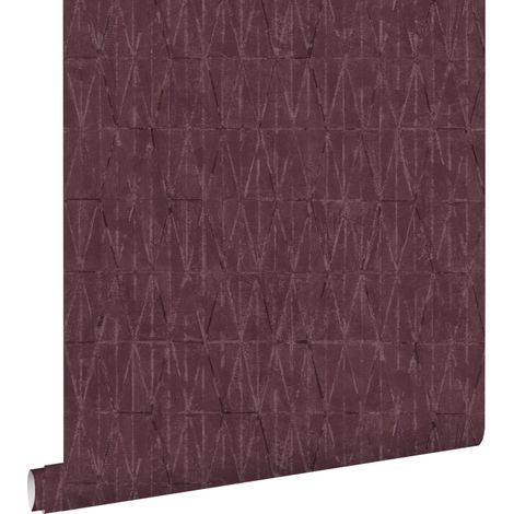 papier peint lignes graphiques violet aubergine - ESTAhome (1/5)