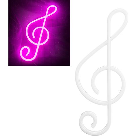 Enseigne lumineuse LED néon en forme de note de musique, murale, alimentée par piles ou USB, idéale pour les chambres d'enfants, les chambres de bébé, les fêtes, les décorations de Noël et les ambianc (1/5)