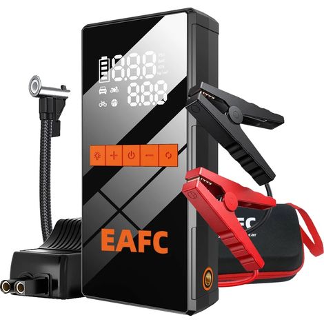 Avviatore di emergenza per auto, corrente di picco 1200A, pompa d'aria portatile, clip intelligente EVA1 (1/2)