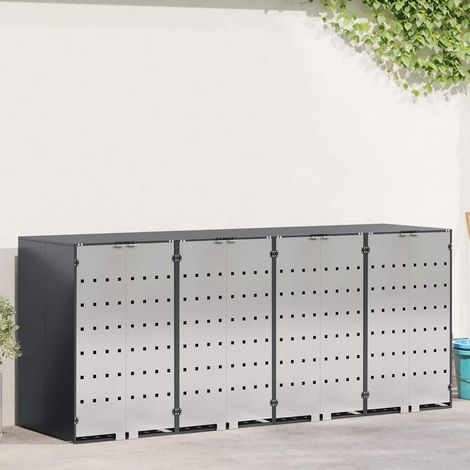 Wagenmüllbehälter für 4 Behälter 272 x 77,5 x 115,5 cm Stahl