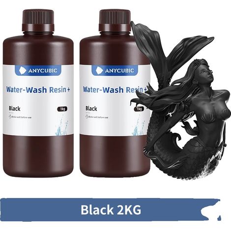 Resina per stampa 3D, a basso odore, ad alta precisione, 2 kg, nera. (1/2)
