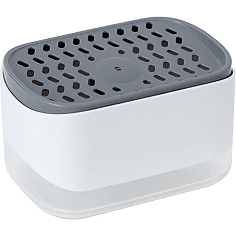 Distributeur de savon de vaisselle avec support éponge 2 en 1, distributeur de liquide à récurer, distributeur de savon liquide, distributeur automatique de savon pour la cuisine-Fei Yu (1/5)