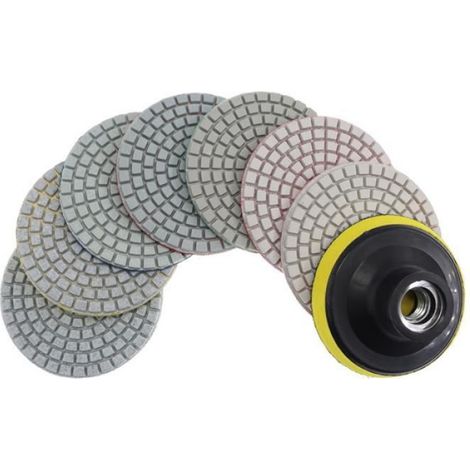 Combon E - Verser150 - 3 pouces - 7 pièces - Tampons de polissage à support diamant, disques de ponçage flexi (1/4)
