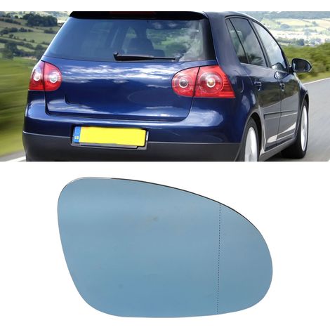 Rétroviseur extérieur bleu avec plaque arrière chauffante pour VW Golf MK5 2004-2008 (côté passager). (1/5)
