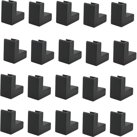 Protège-coins L 20 pièces Noir, Sécurité Bébé Protecteur Angle Meuble Anti-Choc (1/5)