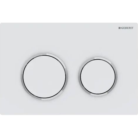 PLACCA DI COMANDO 2 TASTI OMEGA 20- Bianco op. Anelli Cromo luc.- GEBERIT- pezzi 1 (1/2)