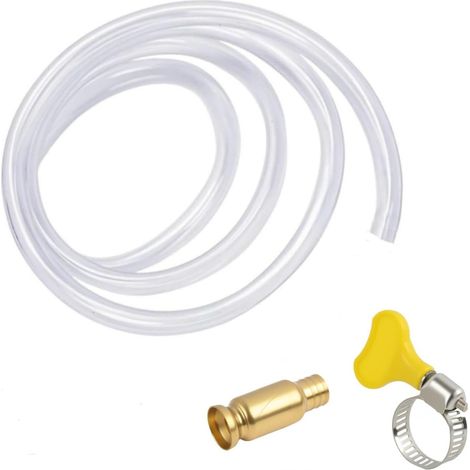 Tuyau de Siphon Pompe à Siphon Manuelle,Tuyau Universel Transparent avec Connecteur,Tuyau PVC 2M,Pompe Essence de Transfert de Portable Manuel,pour Gaz/Essence/Carburant (1/5)