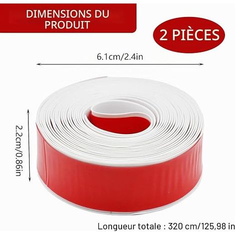 PVC Bathroom Seal White Rolls Soft Self-Adhesive Skirting Board (1/4)