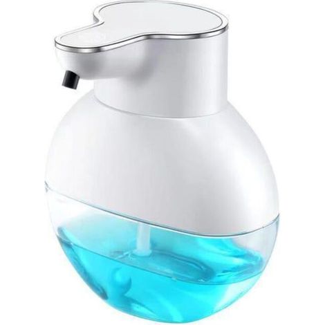 (Bianco) Dispenser automatico di sapone, 2 livelli regolabili, dispenser automatico di sapone in schiuma da 400 ml ricaricabile tramite USB (1/3)