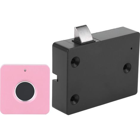 Serrure à empreinte digitale Home Smart en alliage d'aluminium, petite serrure électrique carrée rose pour tiroir de placard. (1/5)