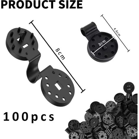 100 PCS Clip Spécial avec œillet,Clips en Plastique pour Tissu de Protection,Clips pour Voile d'ombrage,Clips en Plastique pour Toile,Clips de Fixation pour Filet (1/4)
