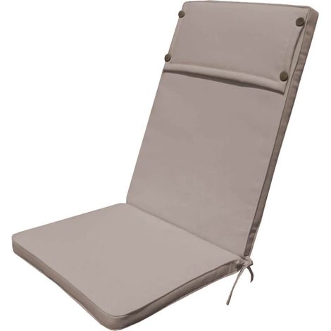 Cuscino in poliestere sfoderabile e impermeabile con schienale alto 113x49 cm -  Tan