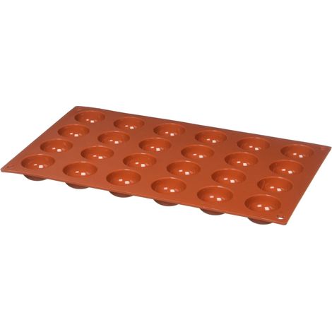 silikomart SF009 Stampo in Silicone per Monoporzioni POMPONETTE, Antiaderente, 24 cavità, Confezione da 1 Stampo per Dolci, Ø 34 h 16 mm, Made in Italy