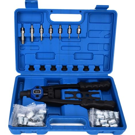 126 Pièces Kit Riveteuse Manuelle avec Pince à Rivets pour M3 M4 M5 M6 M8 M10 M12 (1/5)