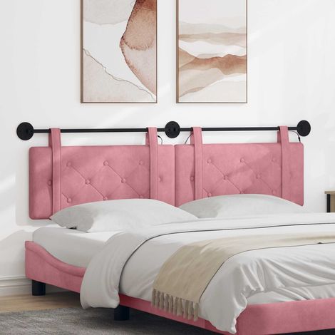 Cabecero colgante Con luz LED Rosa Terciopelo