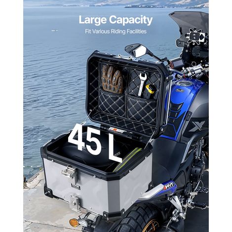 Top Case pour Moto 45 L Valise Porte-bagages Universel en Alliage (1/5)