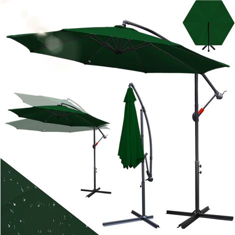 Randaco Sombrilla de jardín Ø 3 m – Gran sombrilla exterior para terraza, balcón y comidas de verano Verde