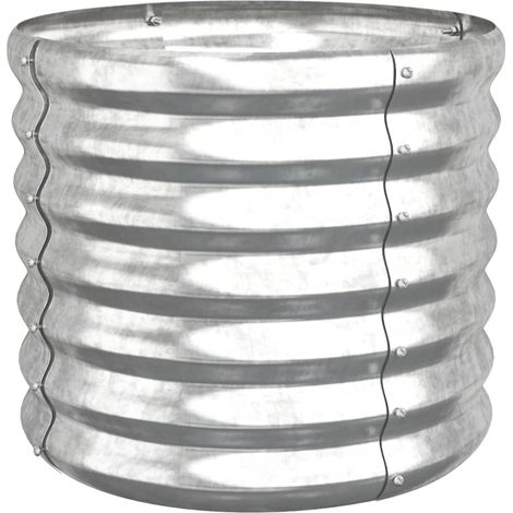 Fioriera rialzata per piante e fiori terrazza giardino acciaio verniciato a polvere 40 x 40 x 36 cm argento 020038572