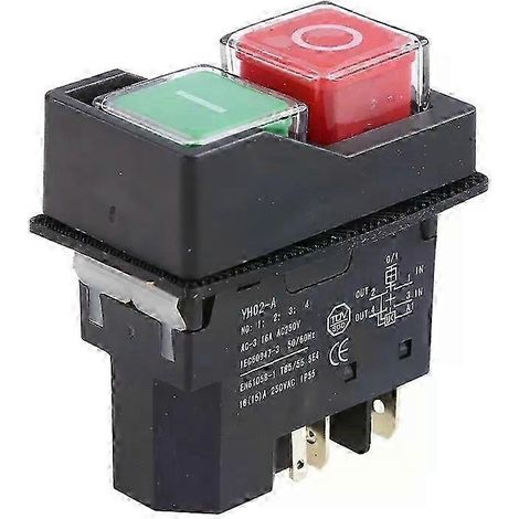 Interrupteur à bouton-poussoir électromagnétique KLD-28A/YH02-A pour machines-outils, interrupteur de sécurité étanche IP55, 16 A (1/5)