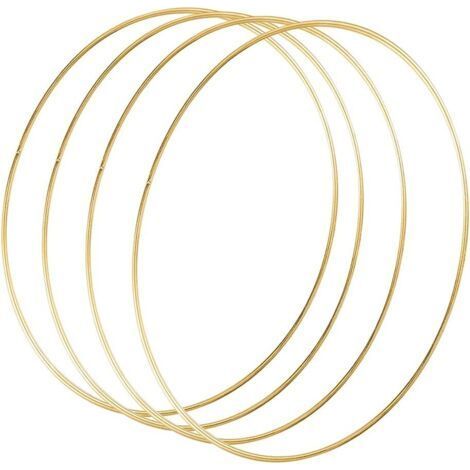 4 Pièces 30 cm Grand Cerceau en métal guirlande en métal doré pour bricolage guirlande de mariage décoration attrape-rêves et ornement artisanal mural (1/5)