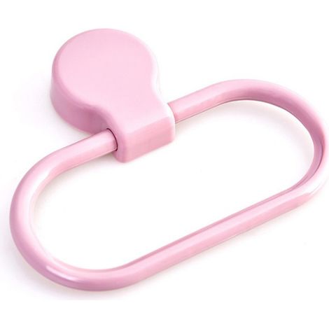 Anneau porte-serviettes Anneau porte-serviettes auto-adhésif Anneau porte-serviettes en plastique（rose clair）