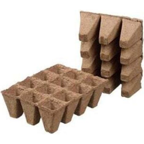 Plateau de godets 100% en fibre de bois pour semis, Plateau 12 godets - Plateau de godets 100% en fibre de bois pour semis, Plateau 12 godets (1/4)