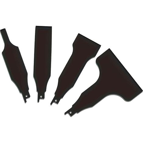 Jeu de 4 pièces de retrait de mastic avec lames de grattoir alternatives de différentes tailles pour enlever le mastic de carrelage en acier et la préparation de surfaces lames à gratter (1/5)