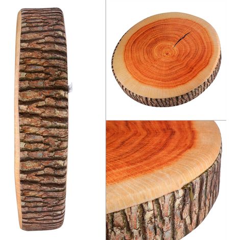 Coussin rond bois moelleux pour chaise de bureau, assise en forme de souche, coussin peluche confortable, rembourrage doux pour siège, coussinet rond décoratif. (1/5)
