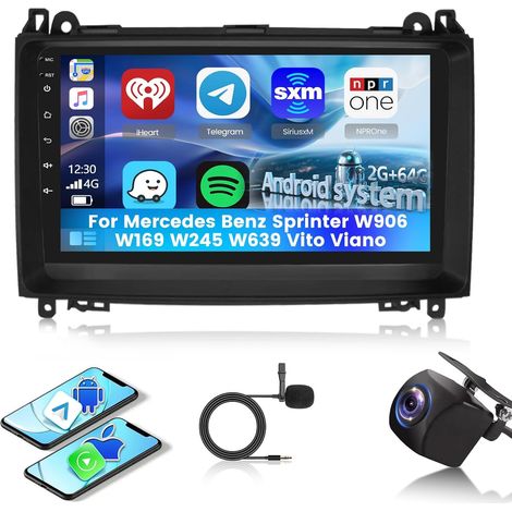 [2G+64G] Android Autoradio pour Sprinter W906 W169 W245 W639 Vito Viano avec sans Fil Carplay et Android Auto, Écran Tactile HD de 9 Pouces avec GPS/WiFi/Bluetooth/EQ/FM RDS (1/5)