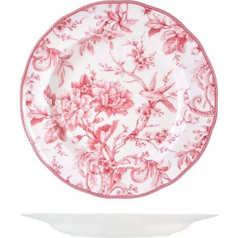 6 x assiettes plates PRIMEROSE 22 cm - Porcelaine - H&H