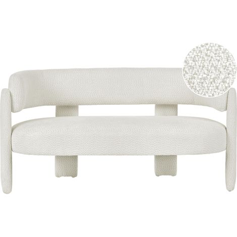 Sofa 2-Sitzer BUREA Chenillegewebe Cremeweiß (1/5)