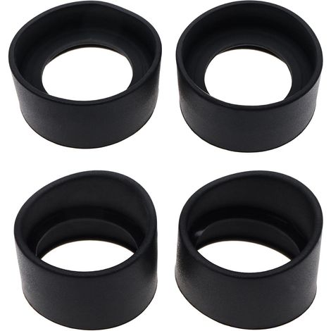 Set of 4 Eyepiece Covers for 32-36mm Stereo Microscopes, Made of Soft Rubber, 2 Oblique Angle Eyepieces and 2 Flat Angle Eyepieces, Black (1/5)