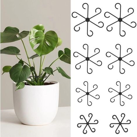 Supports pour plantes grimpantes, 8 pièces, 4 tailles, pour la stabilisation et le soutien des feuilles, clips de fixation pour plantes grimpantes d'intérieur (noir) (1/5)