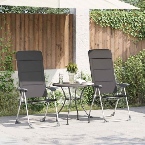 Campingstuhl 2 Stk. Grau 58 x 69 x 111 cm Aluminium