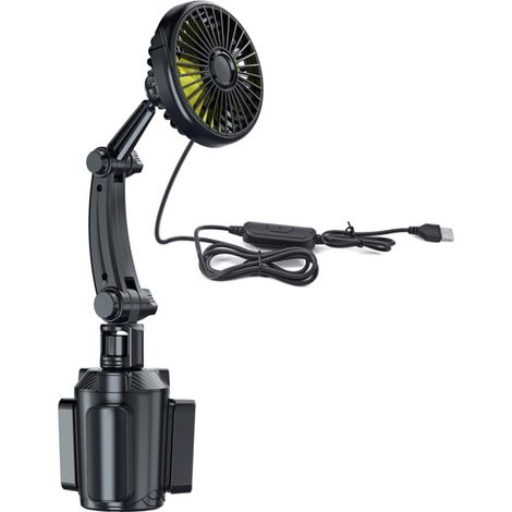 Ventilateur de voiture USB réglable à vitesse puissante qui reste (1/5)