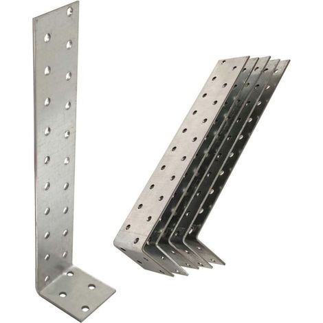 Lot de 5 Raccord d'angle, Métal galvanisé, 200x40x40 mm, Pour fixation lourde, Usage industriel (1/4)