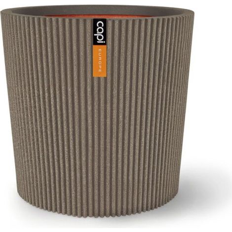 Vase conique - CAPI EUROPE - Groove NL - 45 x 41 cm - Chaud taupe
