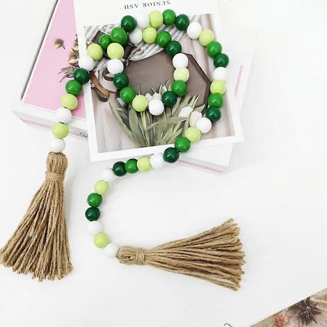 Voici un titre produit en français (caractères : 180) :
Guirlande en perles de bois pour Saint-Patrick, décoration de porte, fond de fête, trèfle vert, artisanale, suspendue, maison, ambiance irlanda (1/4)