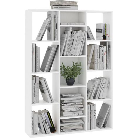 Séparateur de pièce-Bibliothèque Blanc 100x24x140 (1/5)