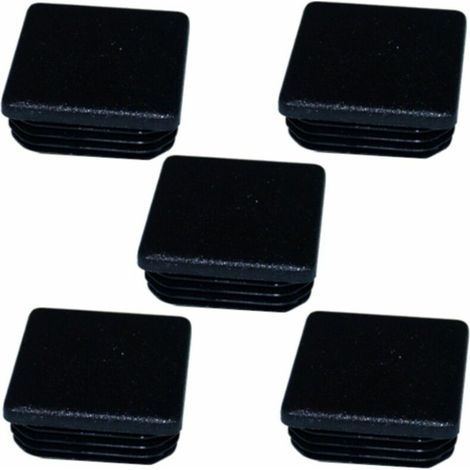 5x embout de tube carré rentrant 60x60mm noir plastique chaise meuble cache - Black